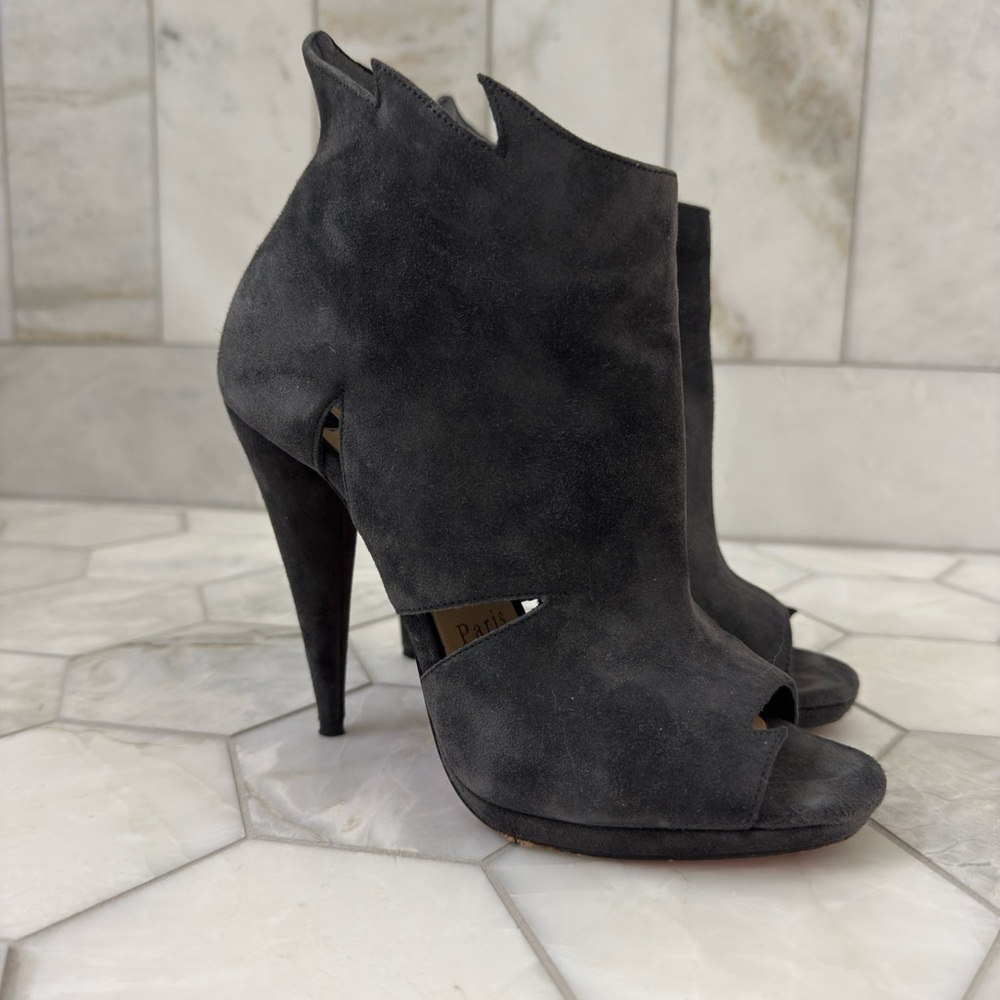 Christian Louboutin Belfeconica authentic suede grey women's booties